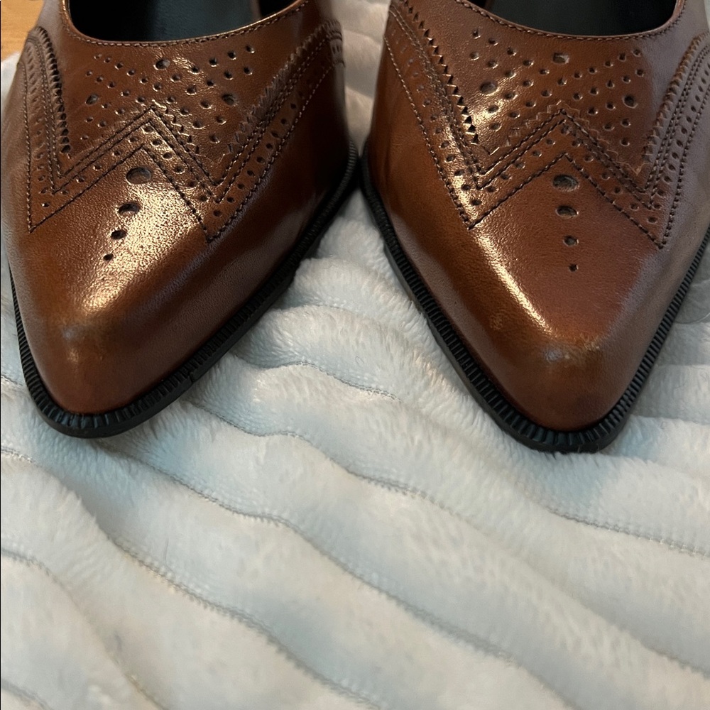 Franco Sarto Brown Slingback Heels - Picture 8 of 9
